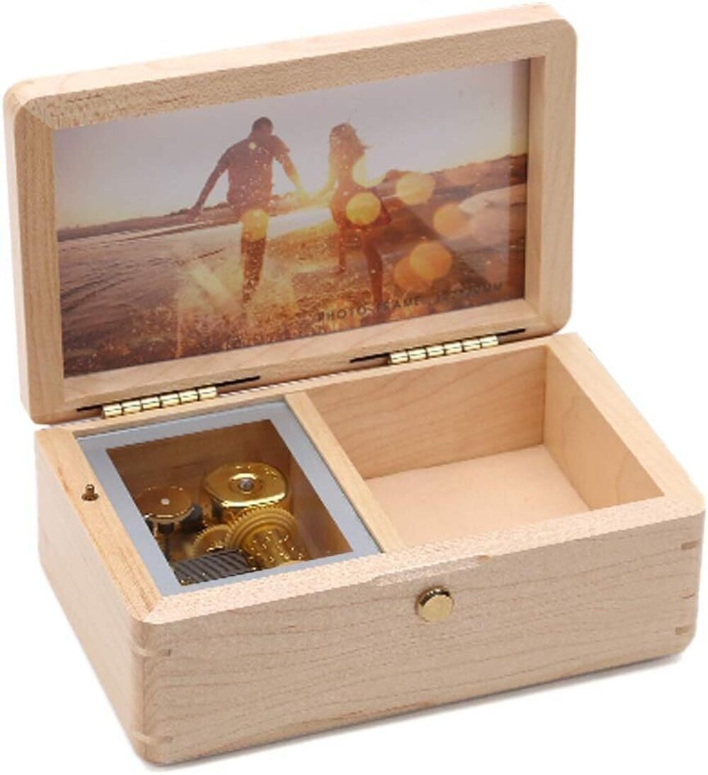 4387 Custom Photo You are My Sunshine Wood Jewelry Music Box Vintage Wind